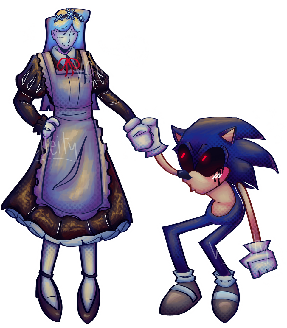 characters are Eunoia from Forsaken i think and Sonic.exe or smthing commissioned by ..someone?? DUDE I CANT FIND THE DISCORD CONVO
